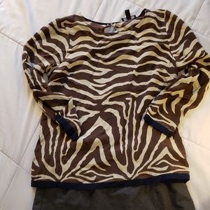 J.Crew Silk Zebra Print Blouse